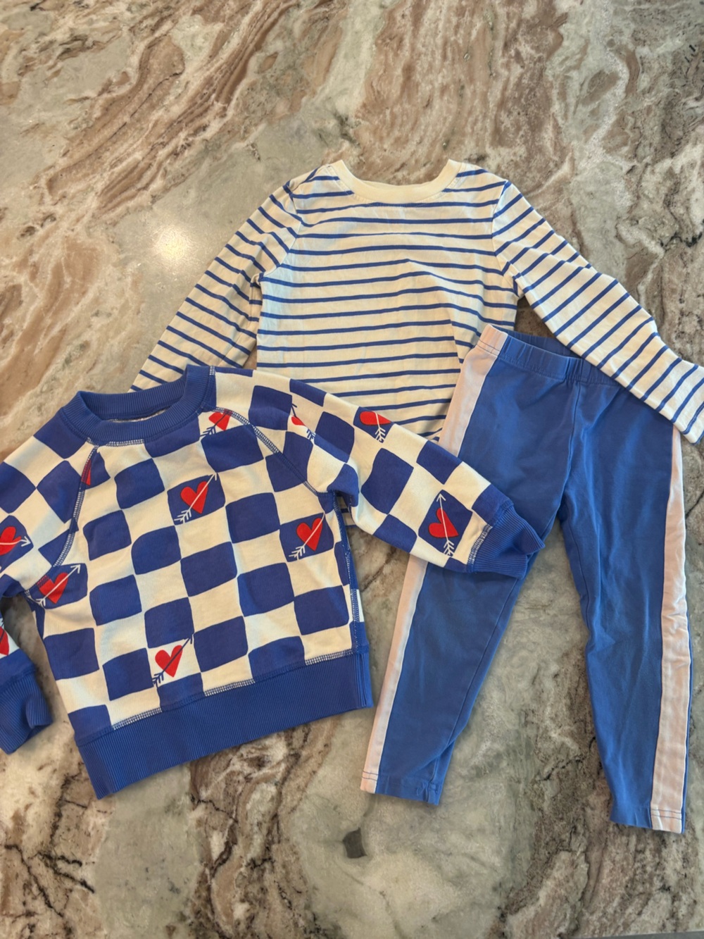 Hanna Andersson 3 Piece Set Purple Pink Legging Sweatshirt Shirt Bundle Size 3T